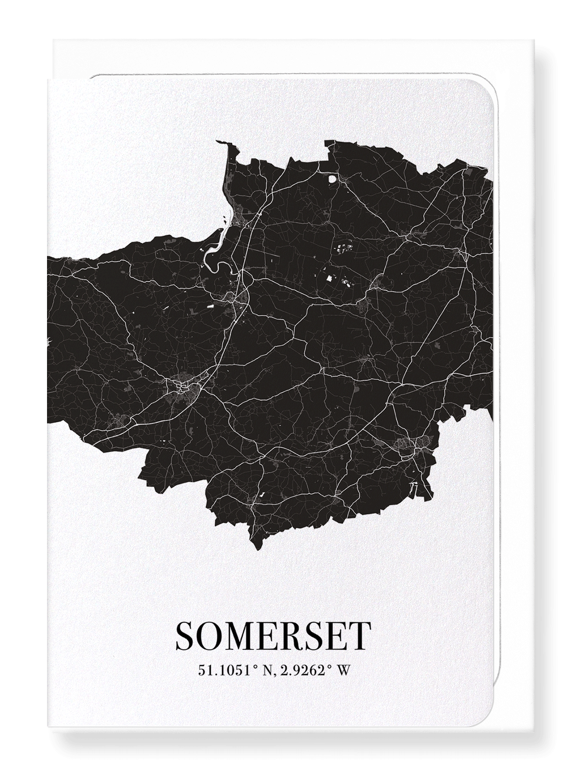 SOMERSET CUTOUT: Map Cutout Greeting Card