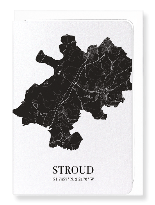 STROUD  CUTOUT: Map Cutout Greeting Card