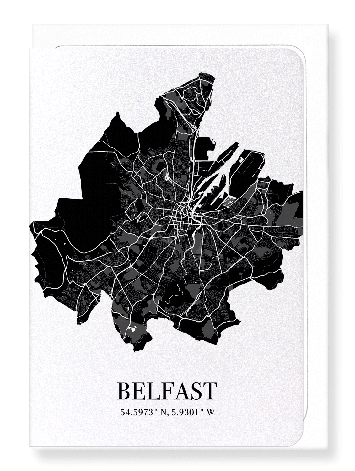 BELFAST CUTOUT: Map Cutout Greeting Card