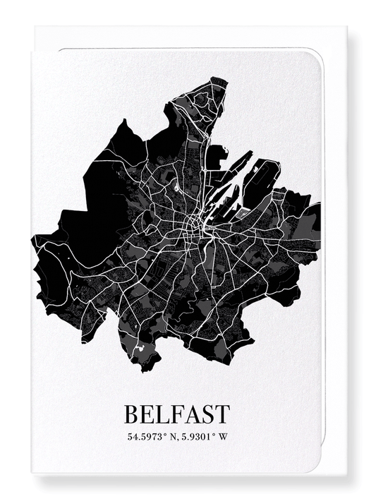 BELFAST CUTOUT: Map Cutout Greeting Card