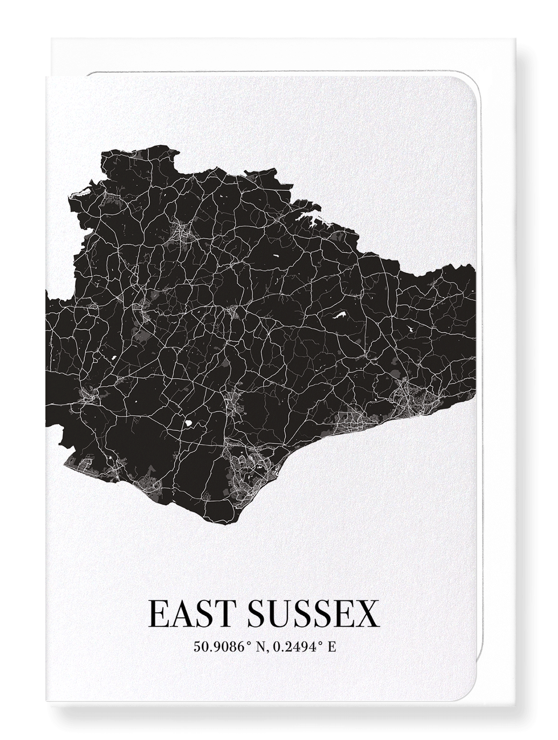 EAST SUSSEX CUTOUT: Map Cutout Greeting Card