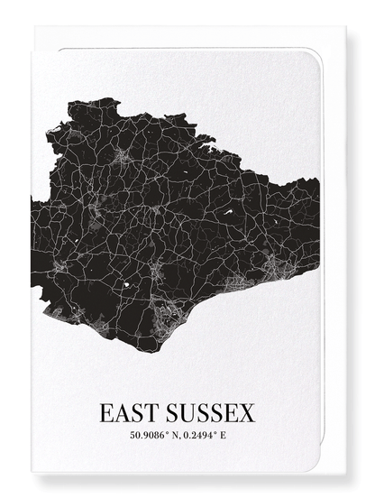 EAST SUSSEX CUTOUT: Map Cutout Greeting Card