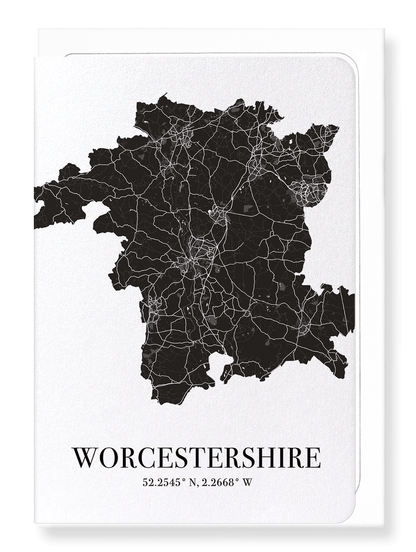 WORCESTERSHIRE CUTOUT: Map Cutout Greeting Card