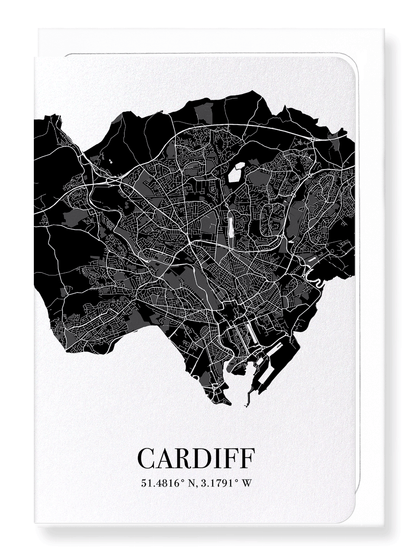 CARDIFF CUTOUT: Map Cutout Greeting Card