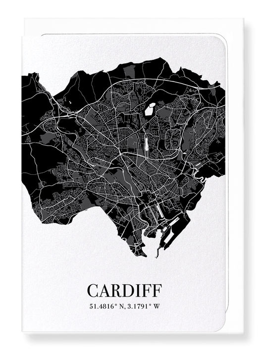 CARDIFF CUTOUT: Map Cutout Greeting Card
