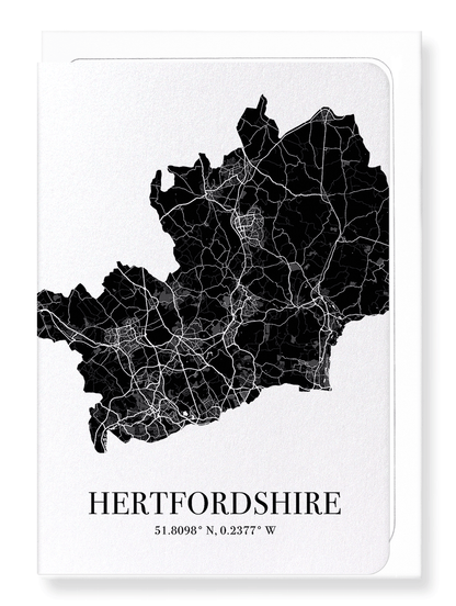 HERTFORDSHIRE CUTOUT: Map Cutout Greeting Card