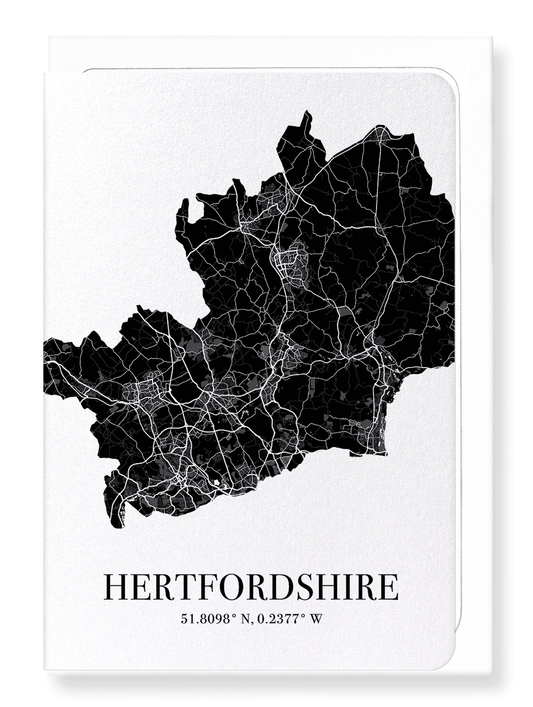HERTFORDSHIRE CUTOUT: Map Cutout Greeting Card