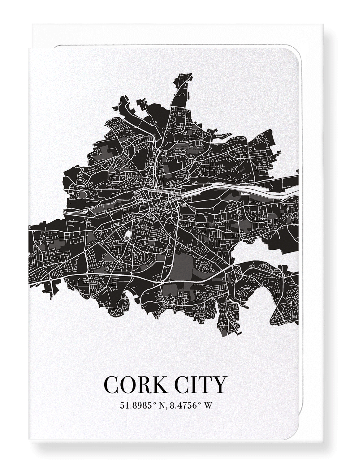 CORK CITY  CUTOUT: Map Cutout Greeting Card