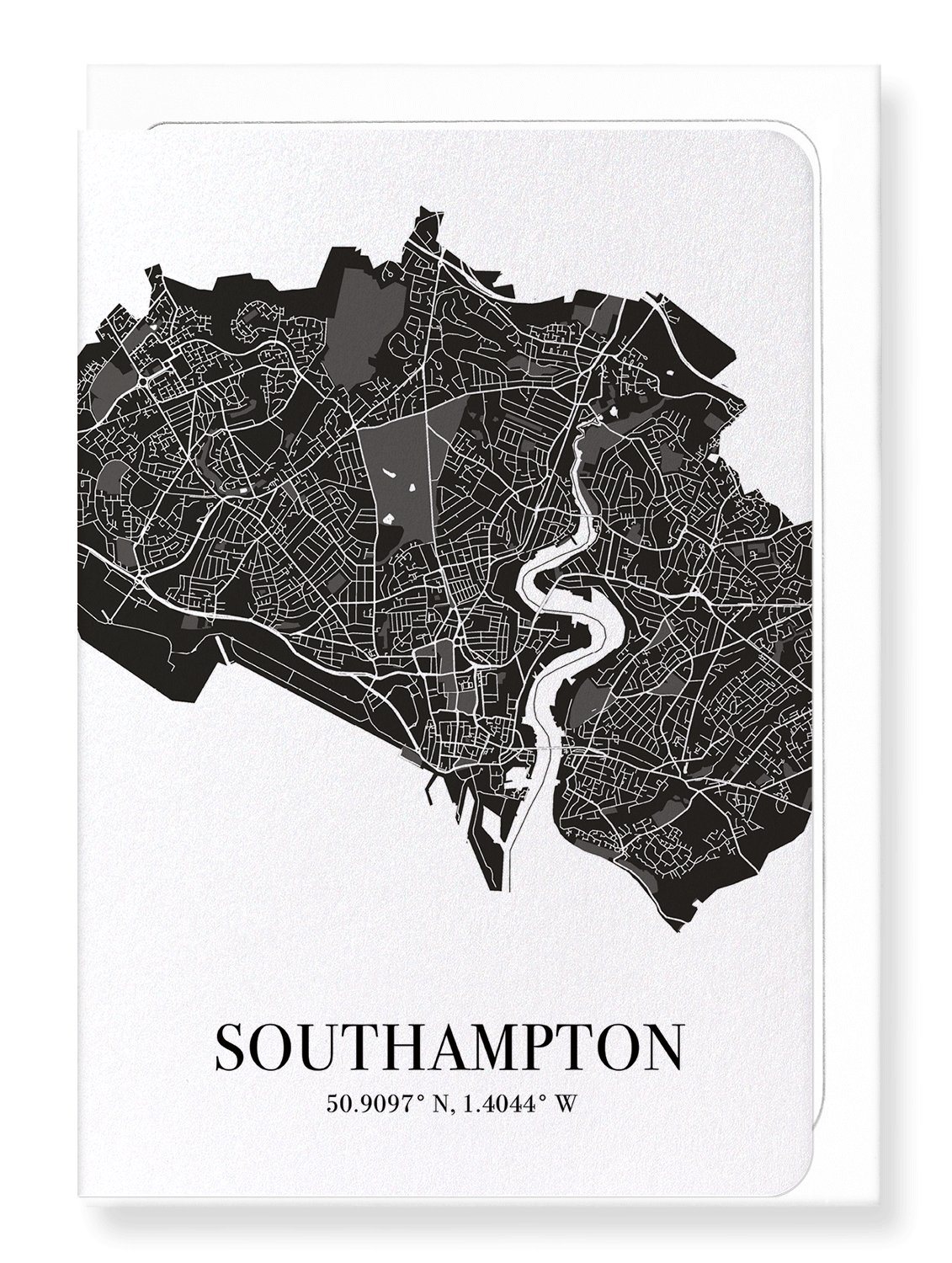 SOUTHAMPTON CUTOUT: Map Cutout Greeting Card