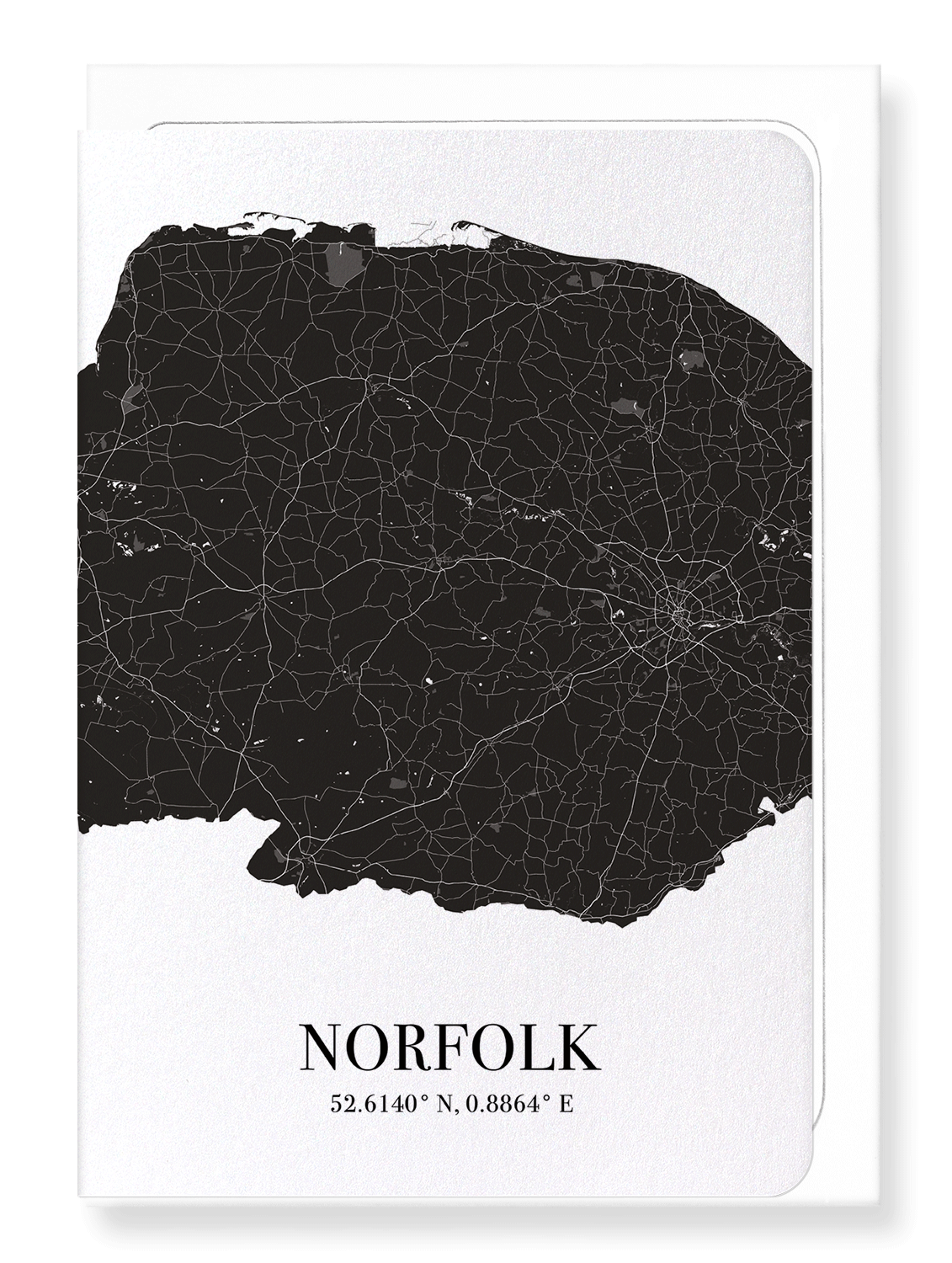 NORFOLK CUTOUT: Map Cutout Greeting Card