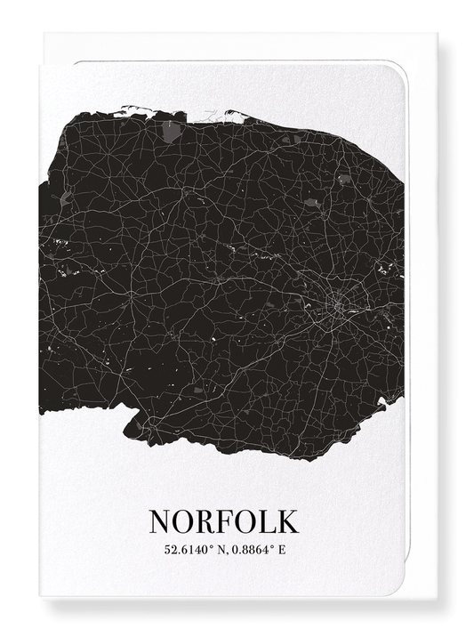 NORFOLK CUTOUT: Map Cutout Greeting Card