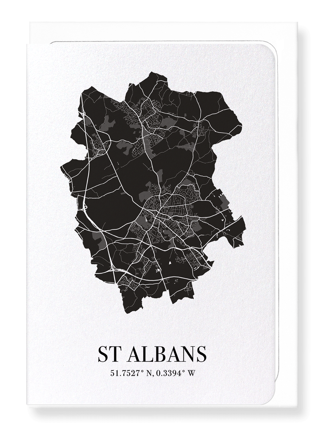 ST. ALBANS CUTOUT: Map Cutout Greeting Card
