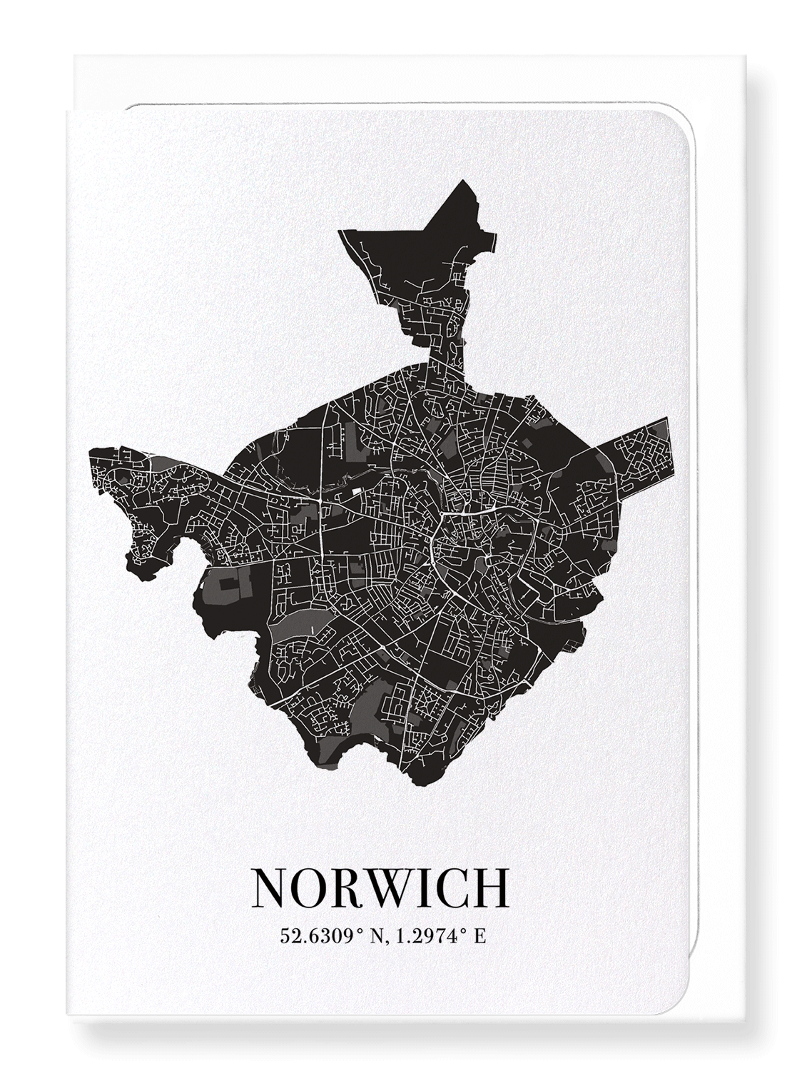 NORWICH CUTOUT: Map Cutout Greeting Card