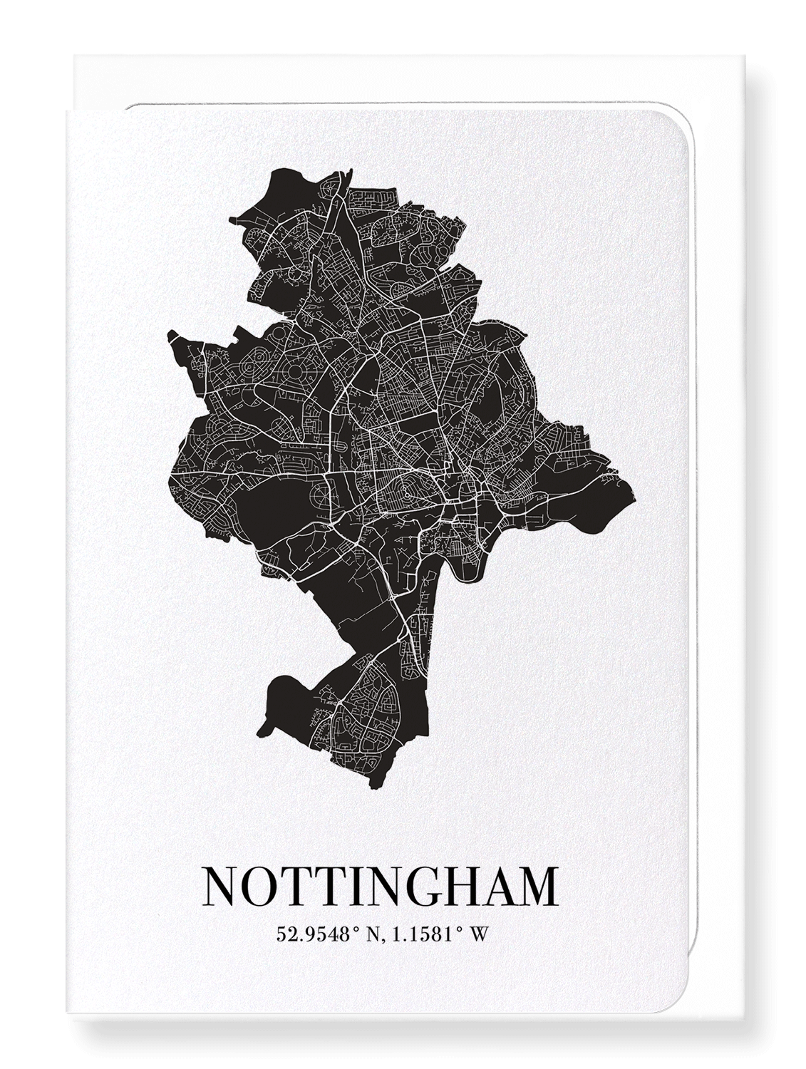 NOTTINGHAM CUTOUT: Map Cutout Greeting Card
