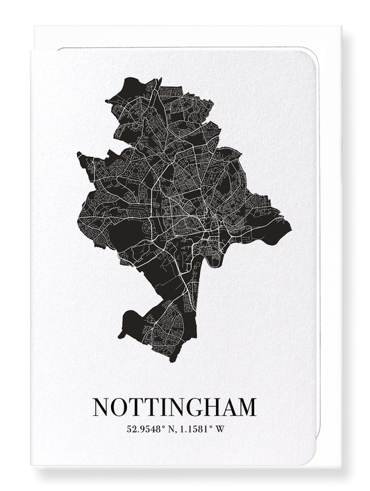 NOTTINGHAM CUTOUT: Map Cutout Greeting Card