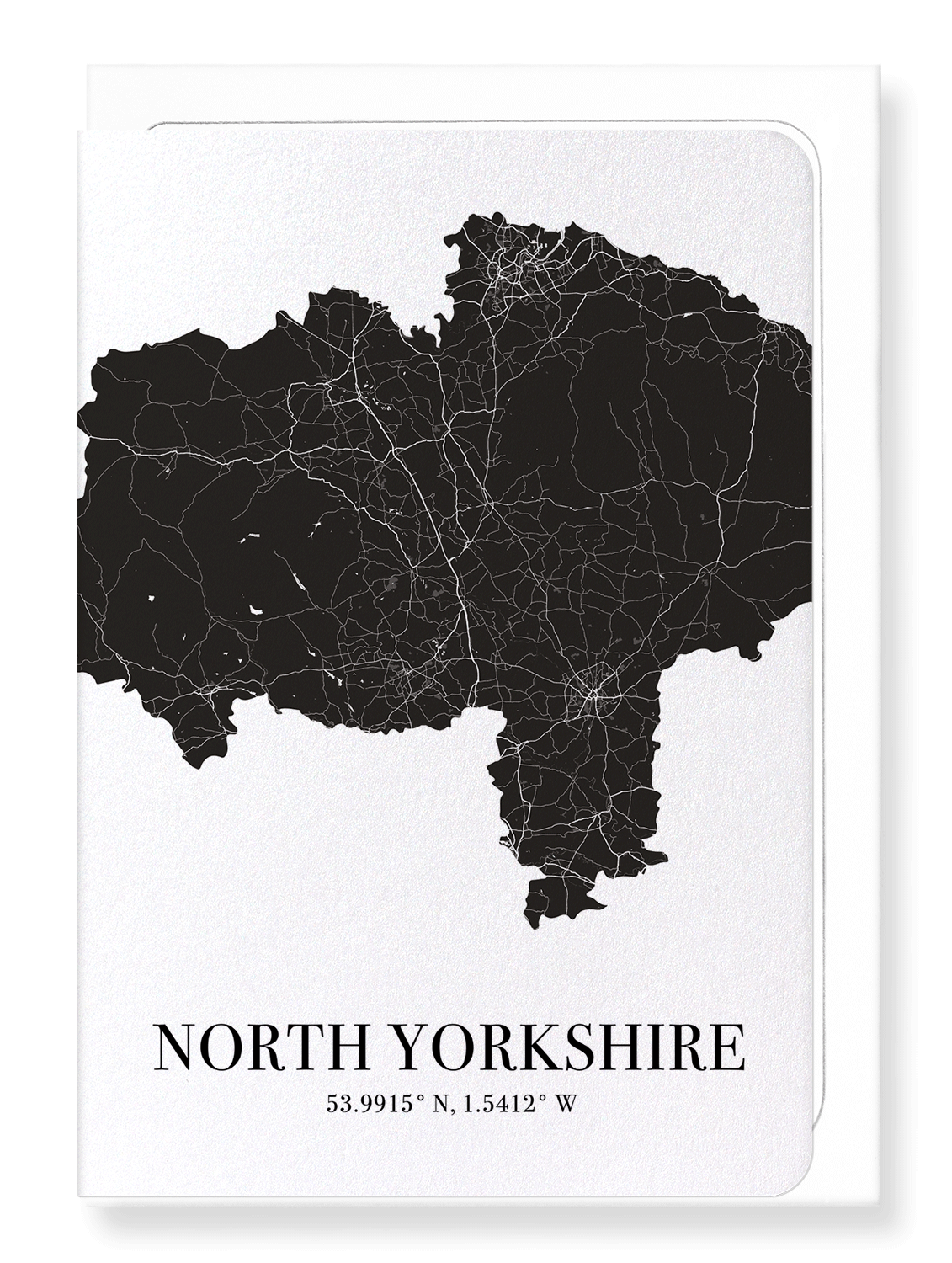 NORTH YORKSHIRE CUTOUT: Map Cutout Greeting Card