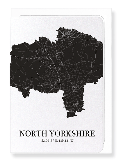 NORTH YORKSHIRE CUTOUT: Map Cutout Greeting Card