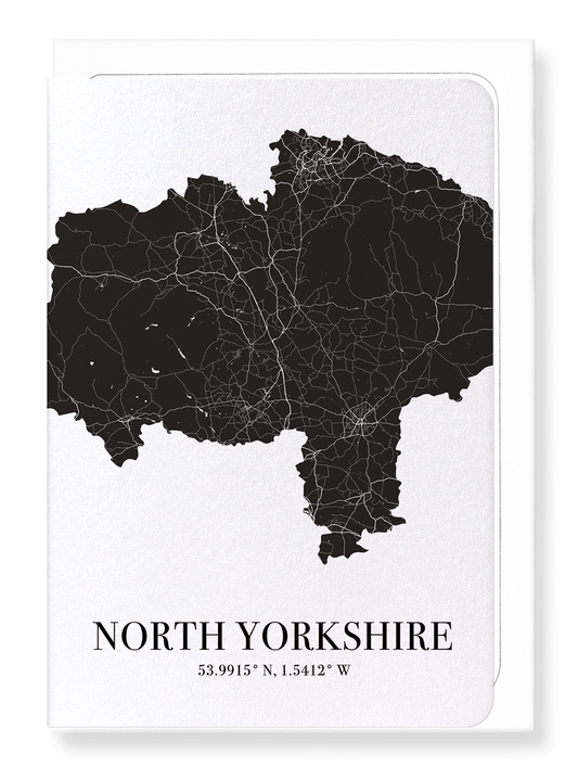 NORTH YORKSHIRE CUTOUT: Map Cutout Greeting Card