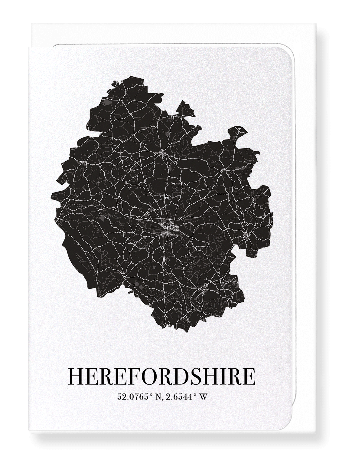 HEREFORDSHIRE CUTOUT: Map Cutout Greeting Card