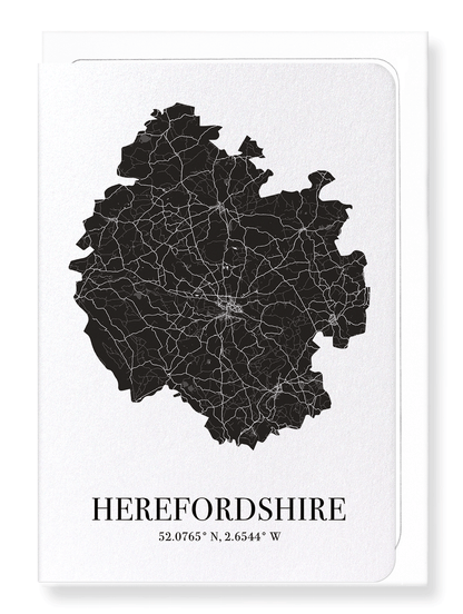 HEREFORDSHIRE CUTOUT: Map Cutout Greeting Card