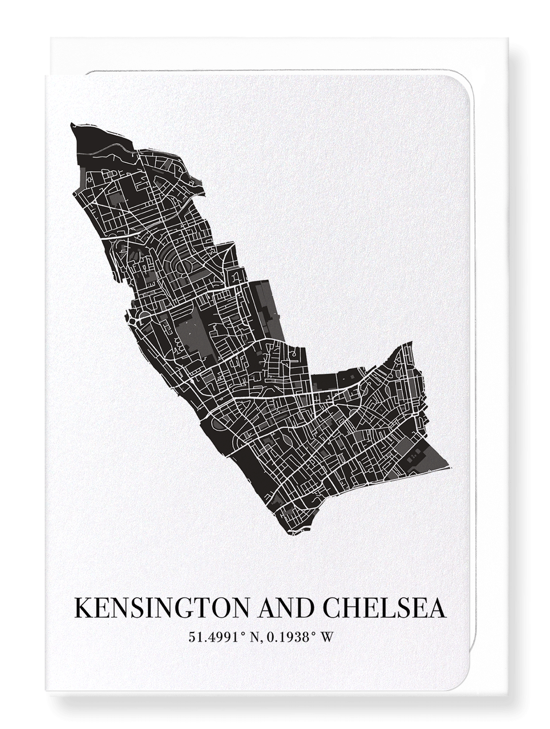 KENSINGTON AND CHELSEA CUTOUT: Map Cutout Greeting Card