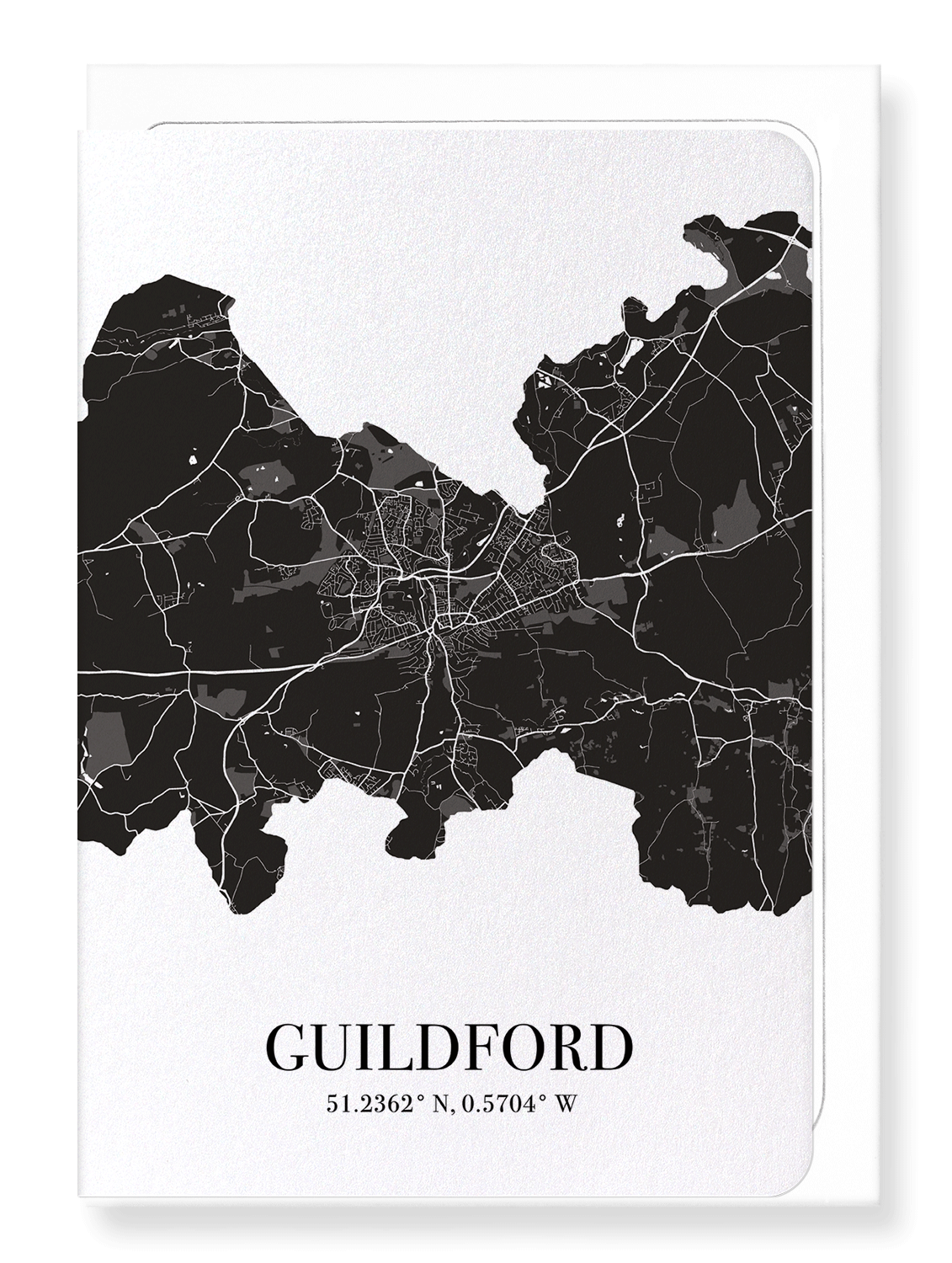 GUILDFORD CUTOUT: Map Cutout Greeting Card