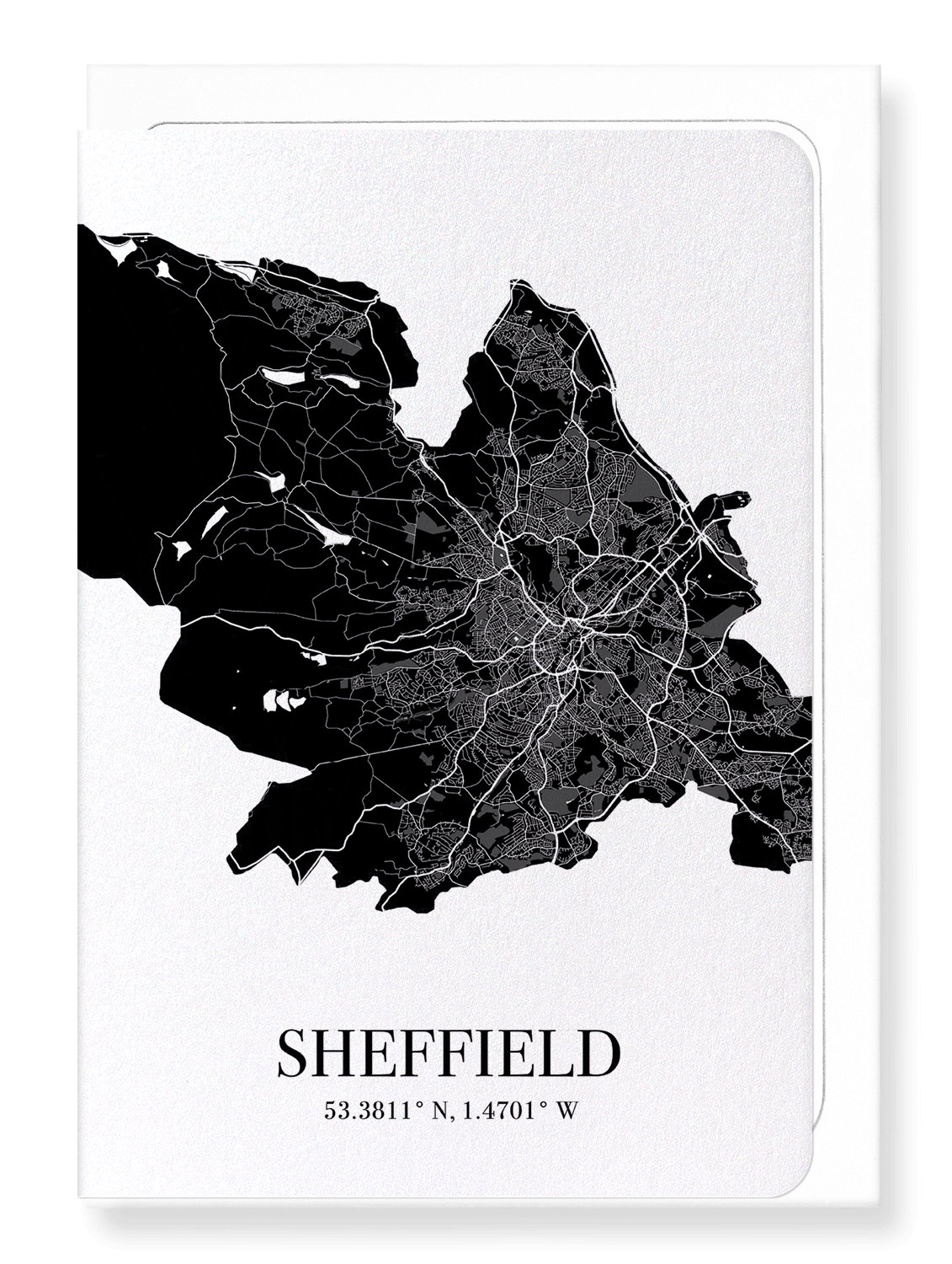 SHEFFIELD CUTOUT: Map Cutout Greeting Card