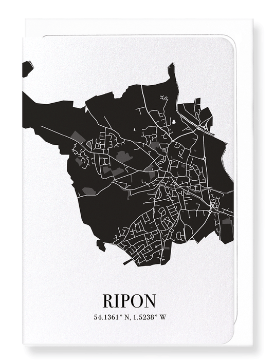 RIPON CUTOUT: Map Cutout Greeting Card