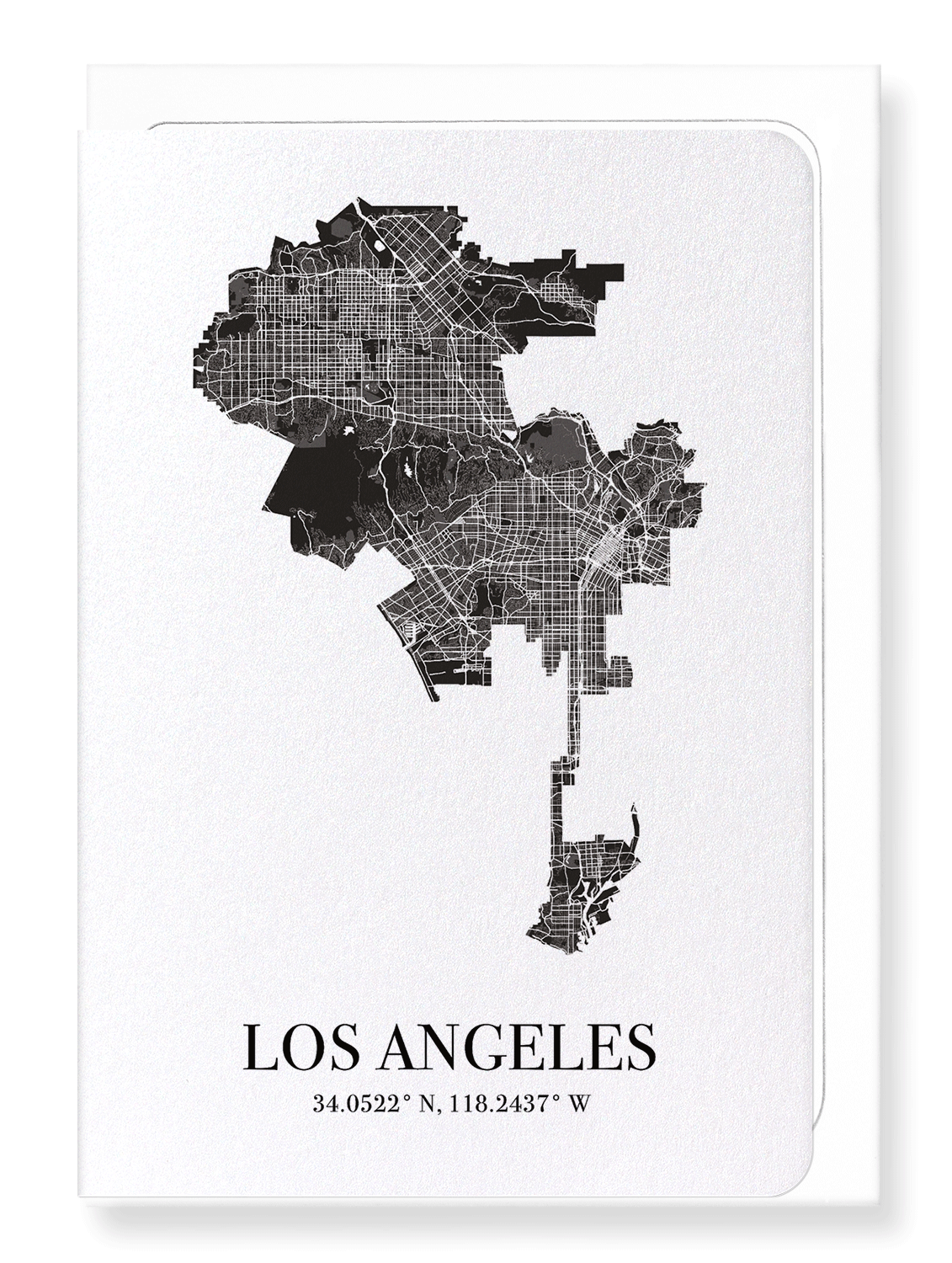 LOS ANGELES CUTOUT: Map Cutout Greeting Card