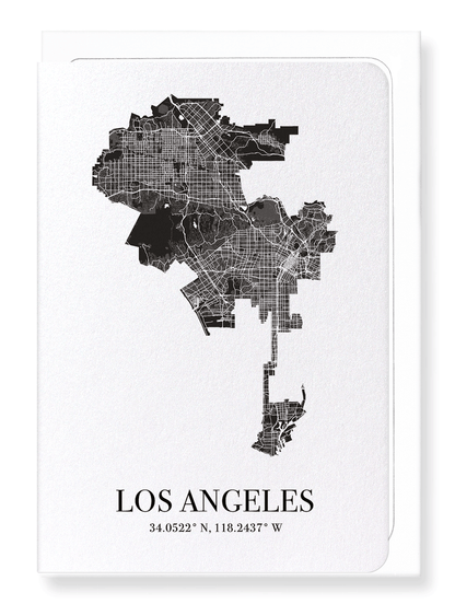 LOS ANGELES CUTOUT: Map Cutout Greeting Card