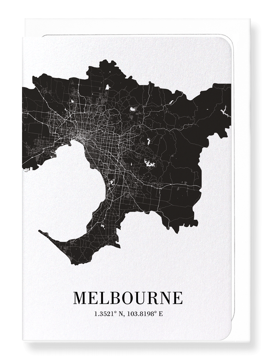 MELBOURNE CUTOUT: Map Cutout Greeting Card