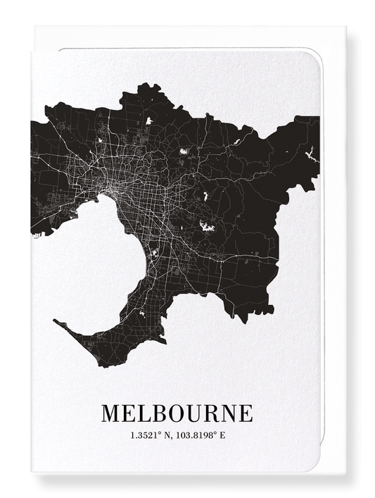 MELBOURNE CUTOUT: Map Cutout Greeting Card