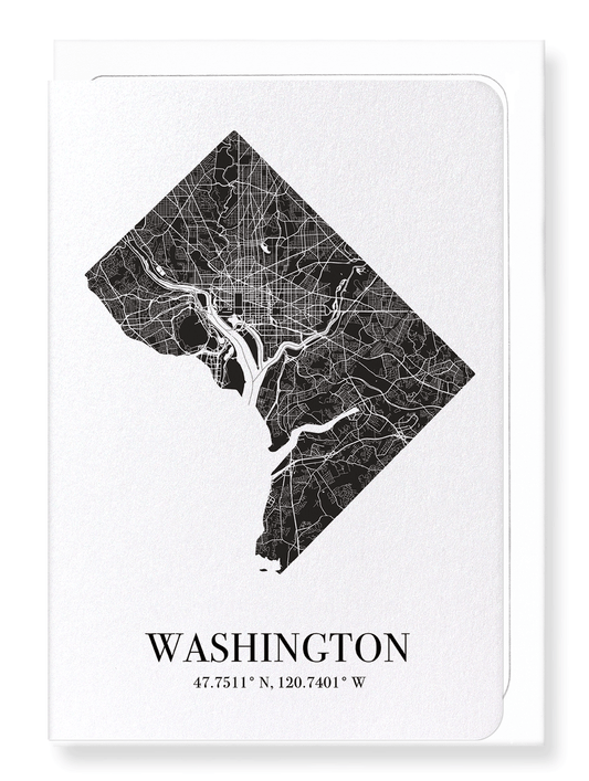 WASHINGTON CUTOUT: Map Cutout Greeting Card