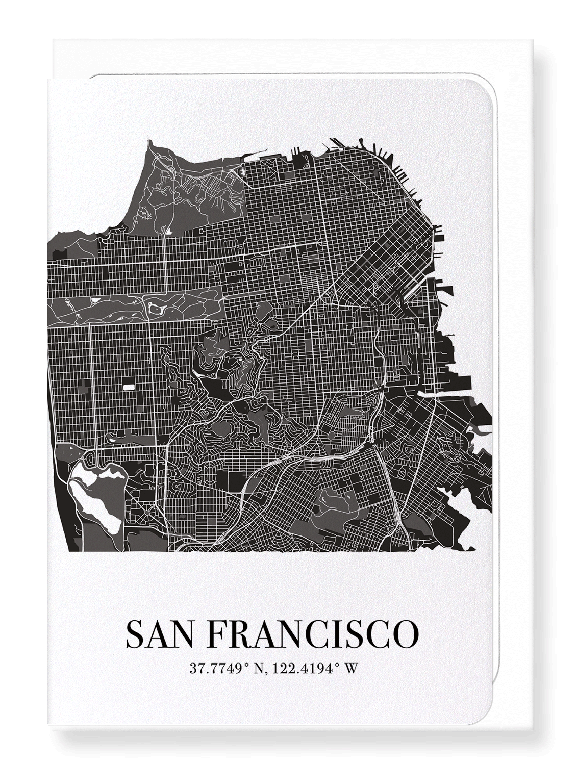 SAN FRANCISCO CUTOUT: Map Cutout Greeting Card