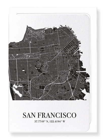 SAN FRANCISCO CUTOUT: Map Cutout Greeting Card
