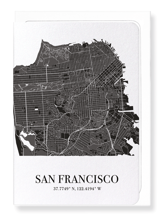 SAN FRANCISCO CUTOUT: Map Cutout Greeting Card