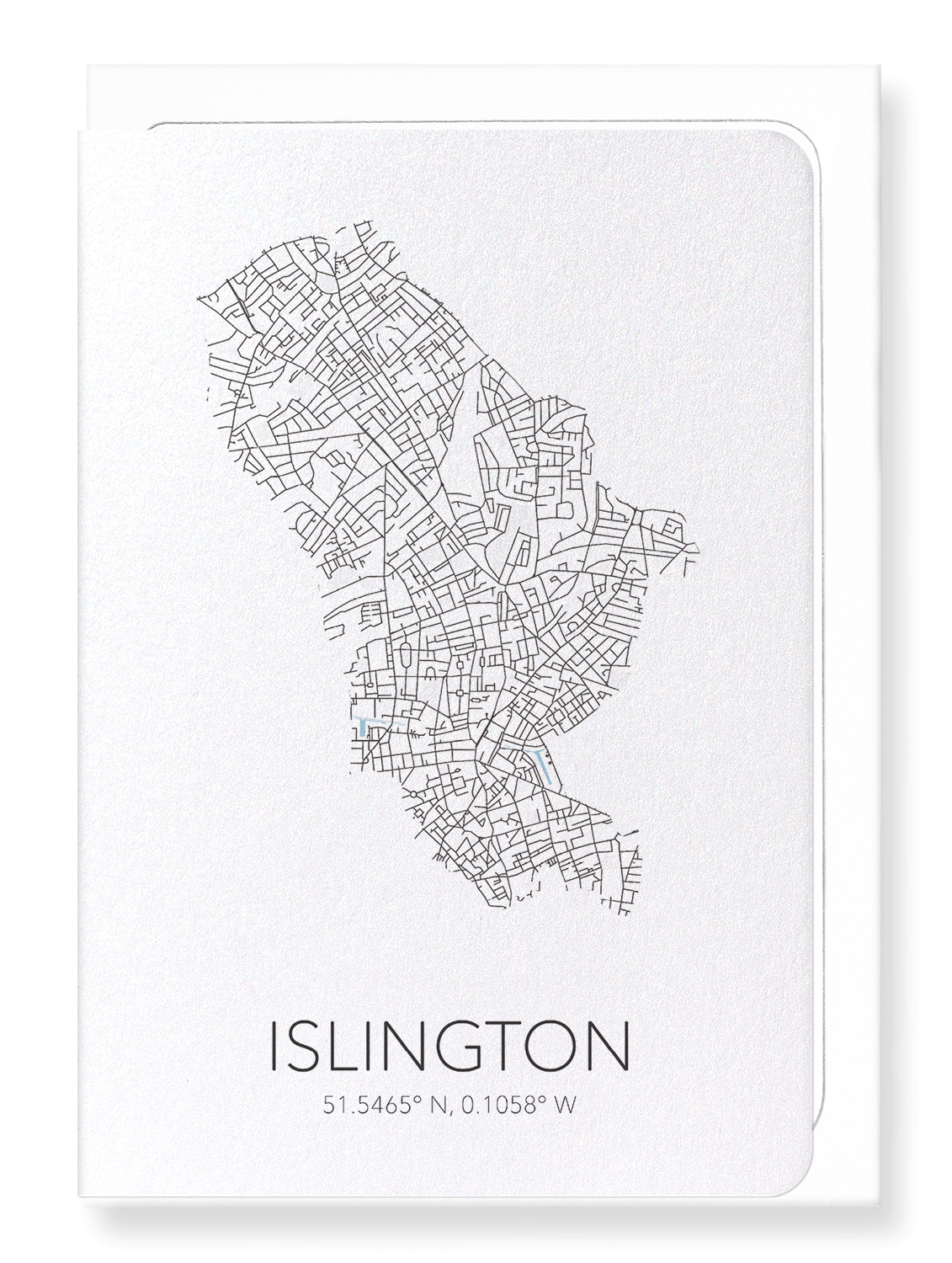 ISLINGTON CUTOUT: Map Cutout Greeting Card