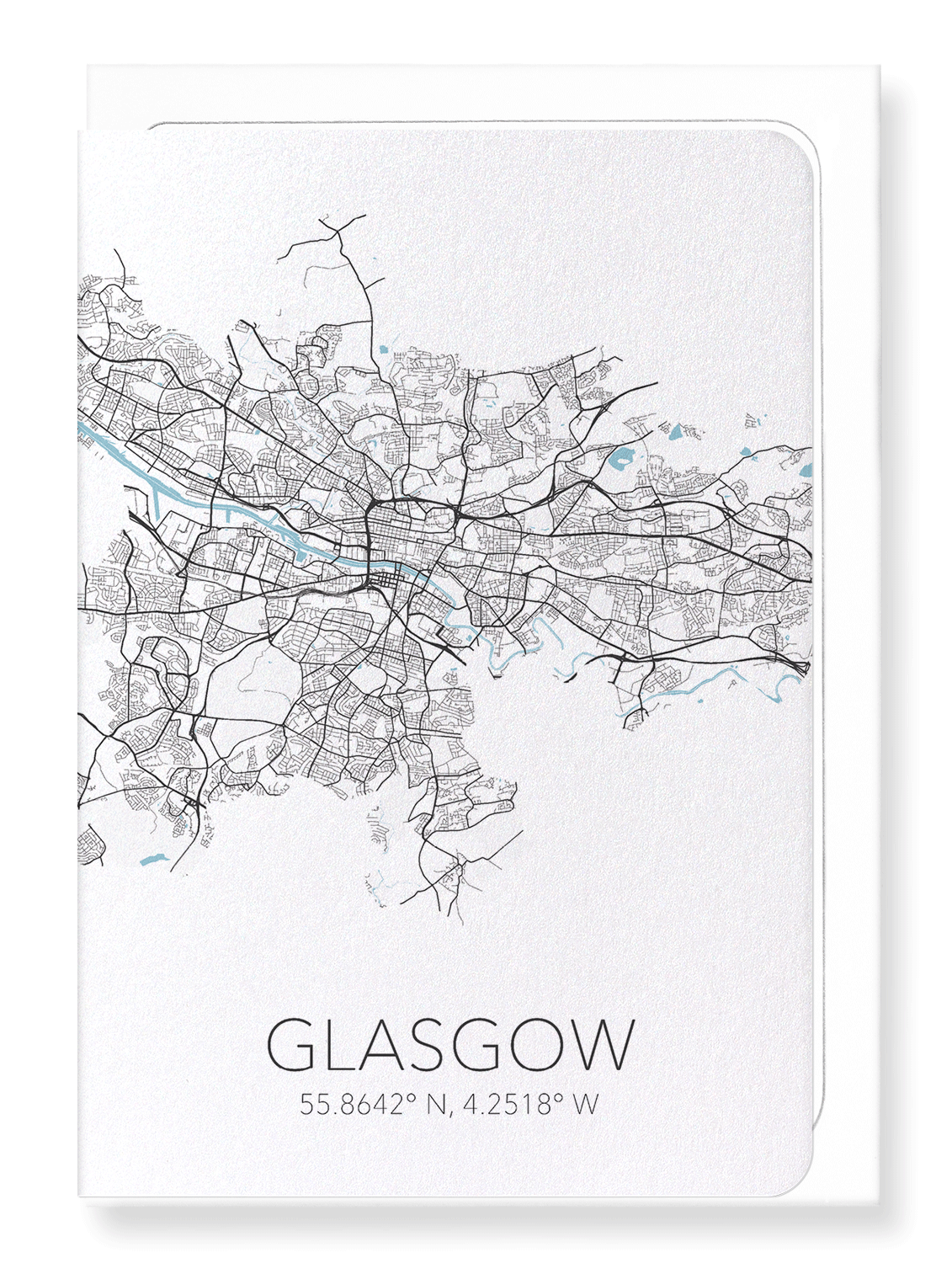 GLASGOW CUTOUT: Map Cutout Greeting Card