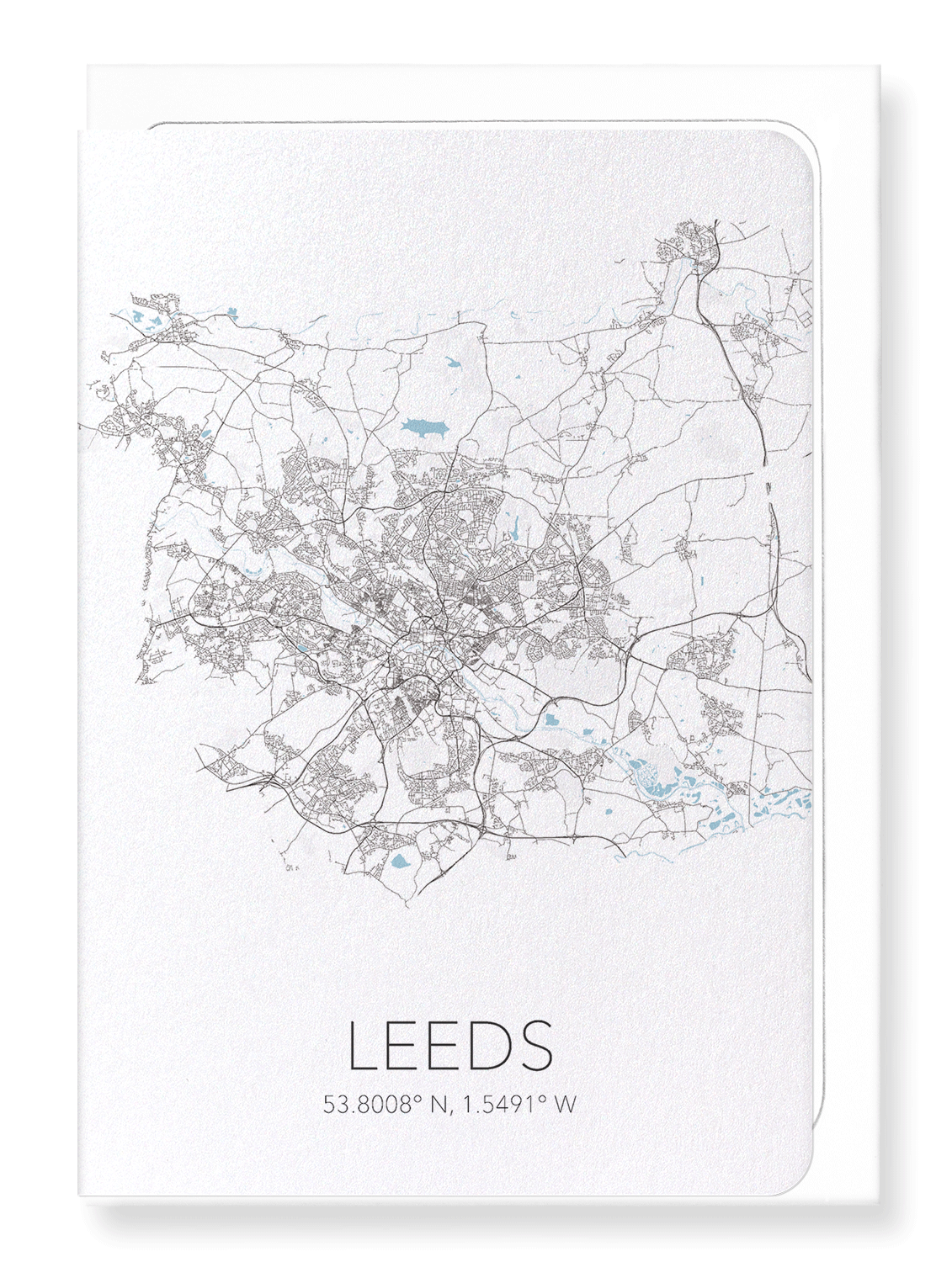 LEEDS CUTOUT: Map Cutout Greeting Card
