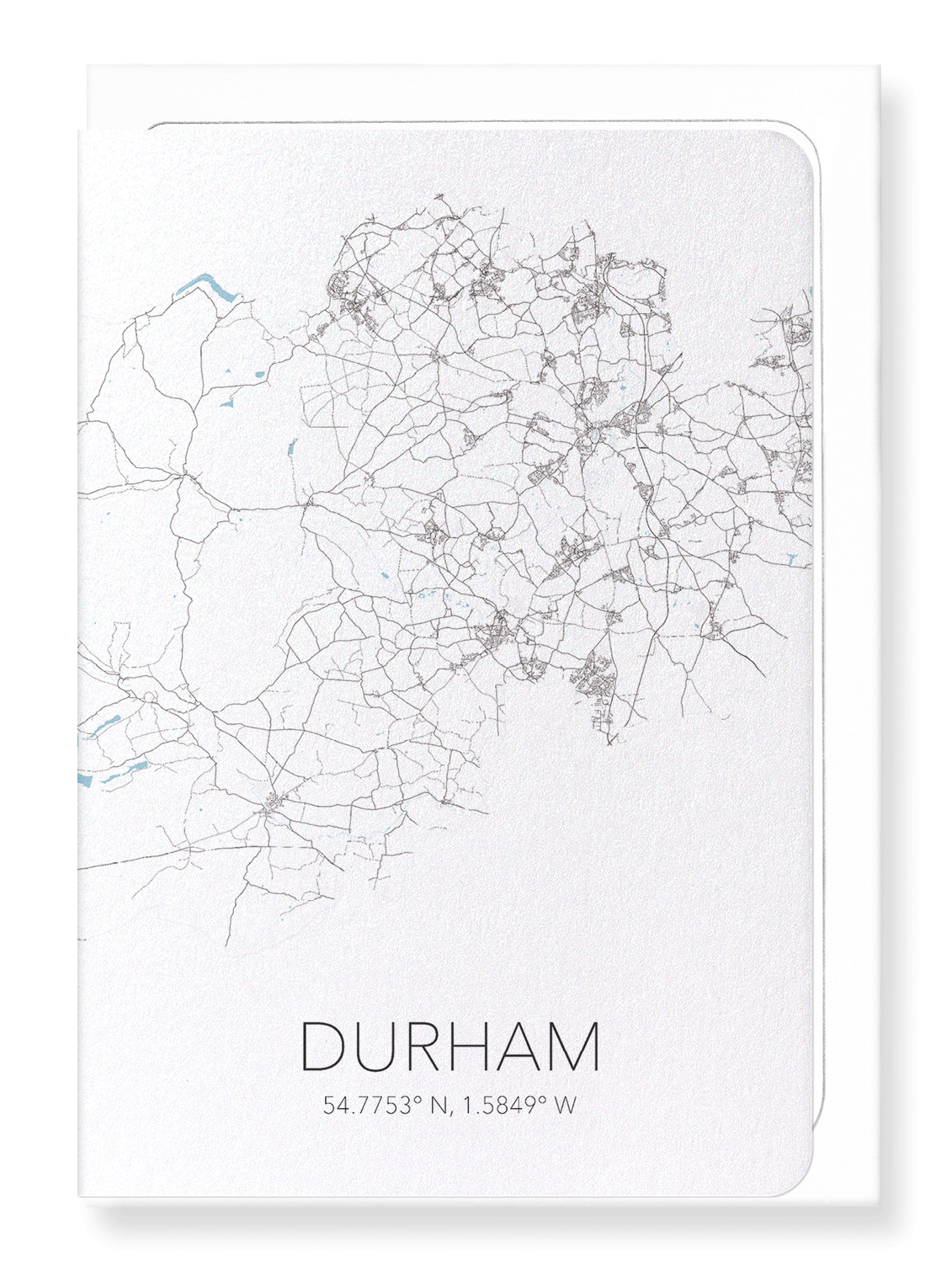 DURHAM CUTOUT: Map Cutout Greeting Card
