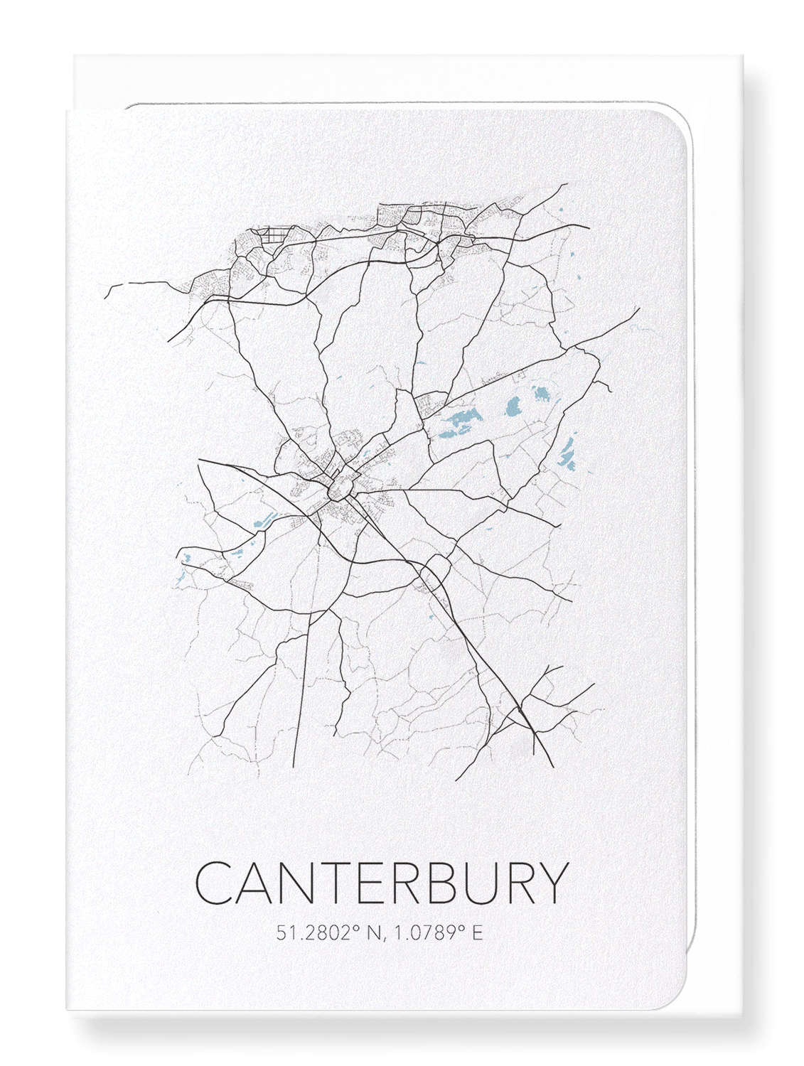 CANTERBURY CUTOUT: Map Cutout Greeting Card