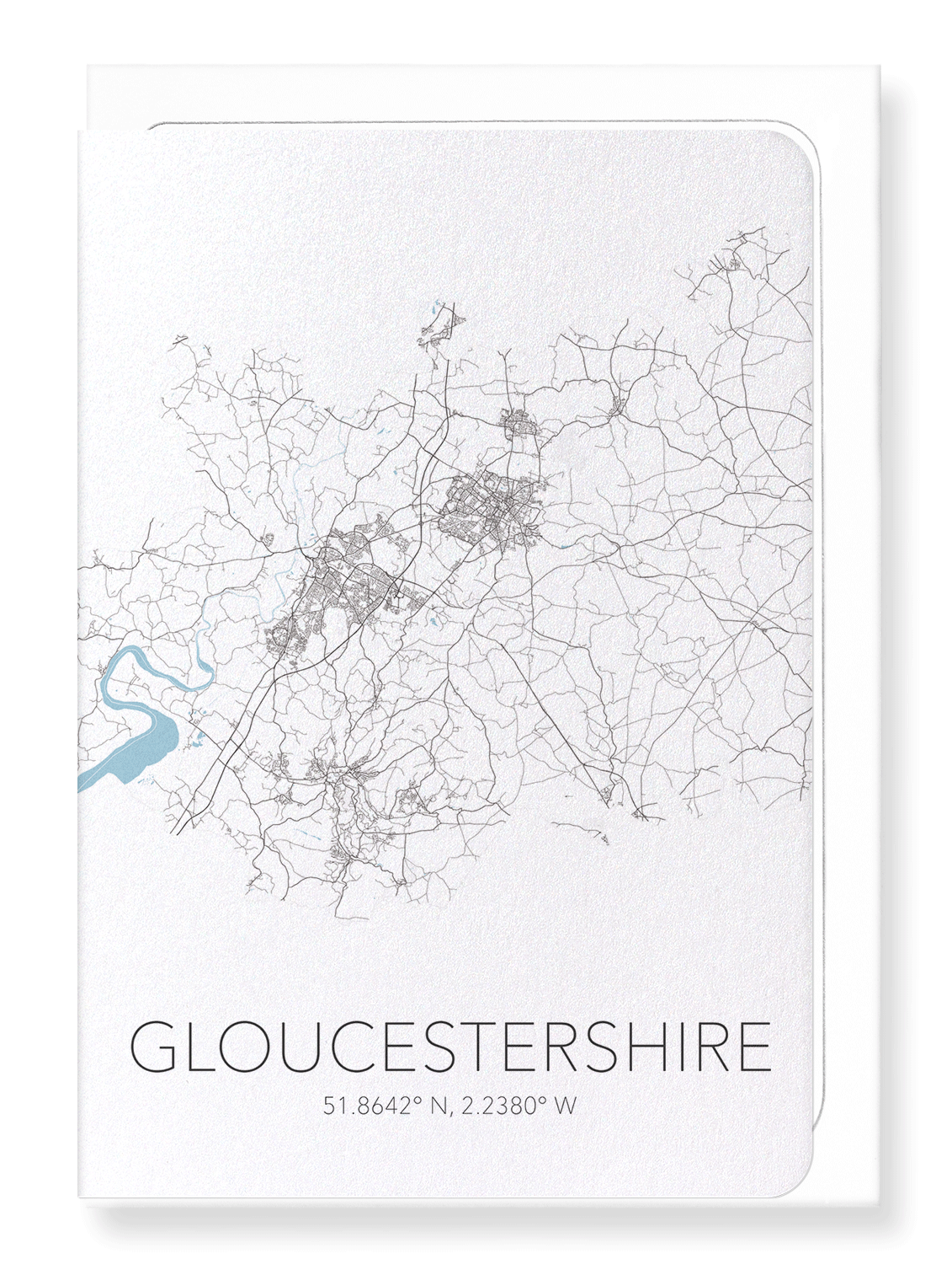 GLOUCESTERSHIRE CUTOUT: Map Cutout Greeting Card