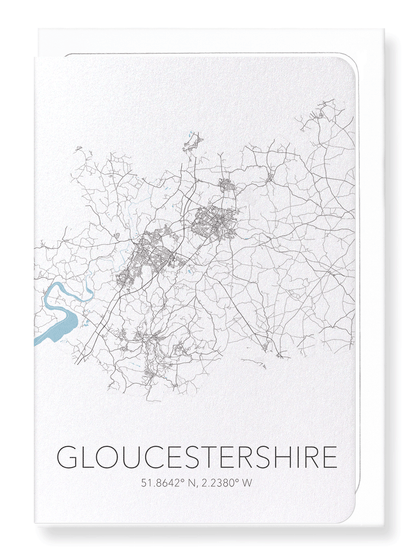 GLOUCESTERSHIRE CUTOUT: Map Cutout Greeting Card