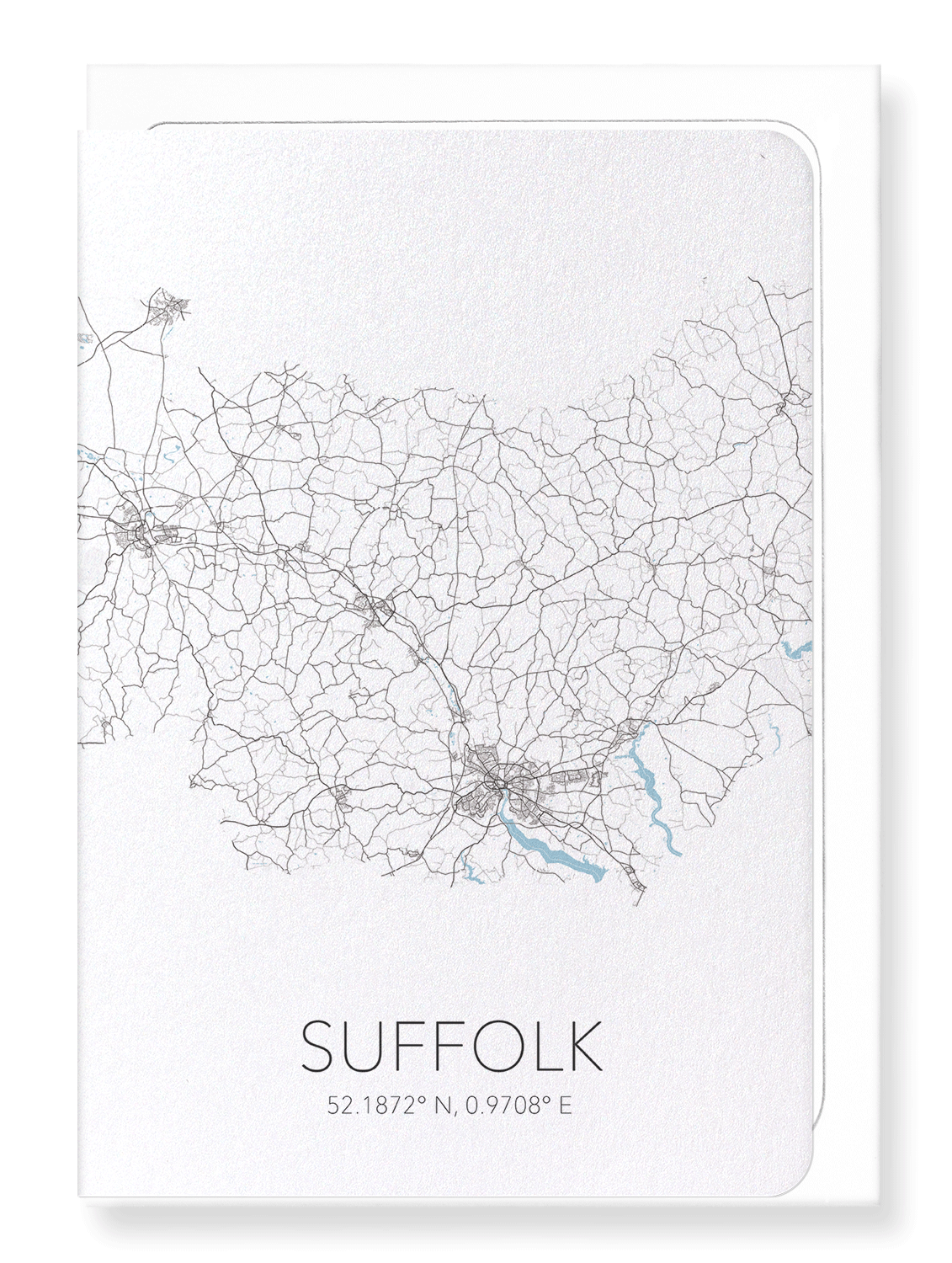 SUFFOLK CUTOUT: Map Cutout Greeting Card