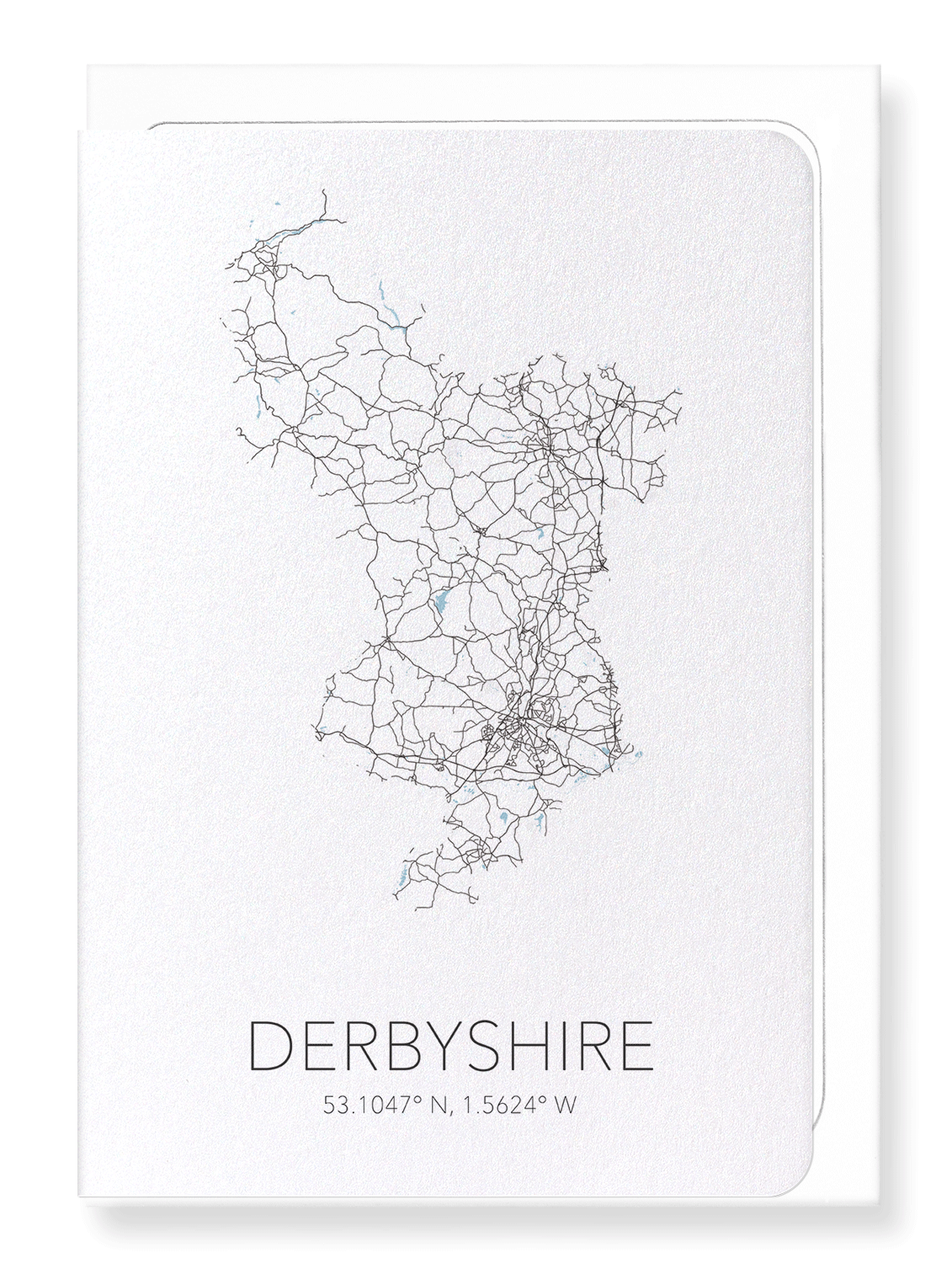 DERBYSHIRE CUTOUT: Map Cutout Greeting Card