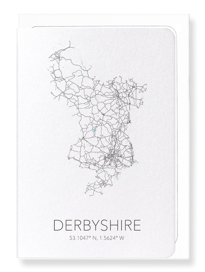 DERBYSHIRE CUTOUT: Map Cutout Greeting Card