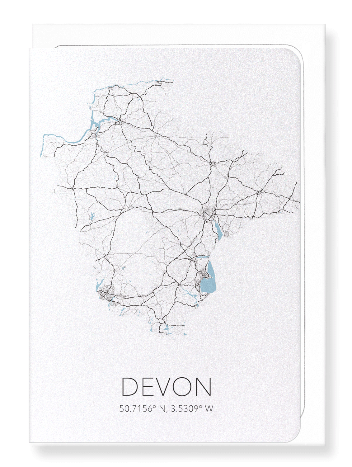 DEVON CUTOUT: Map Cutout Greeting Card