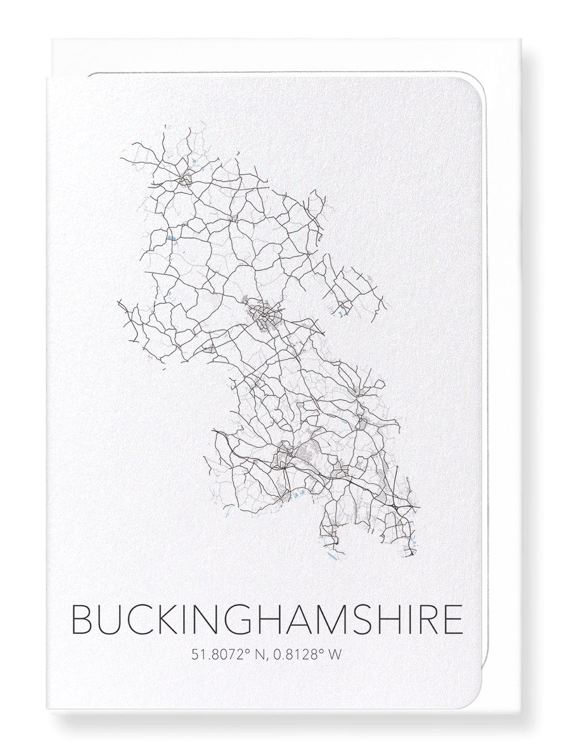 BUCKINGHAMSHIRE CUTOUT: Map Cutout Greeting Card