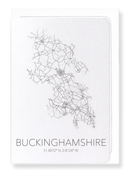 BUCKINGHAMSHIRE CUTOUT: Map Cutout Greeting Card