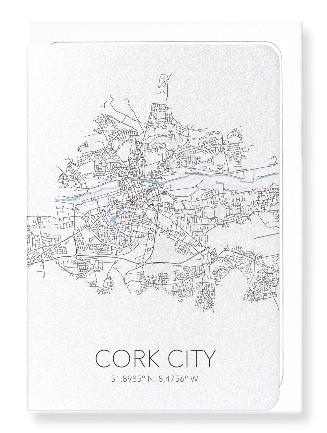 CORK CITY  CUTOUT: Map Cutout Greeting Card